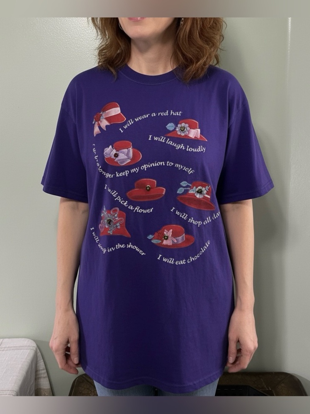 Red Hat Society Themed Cotton t-shirt Size Large
